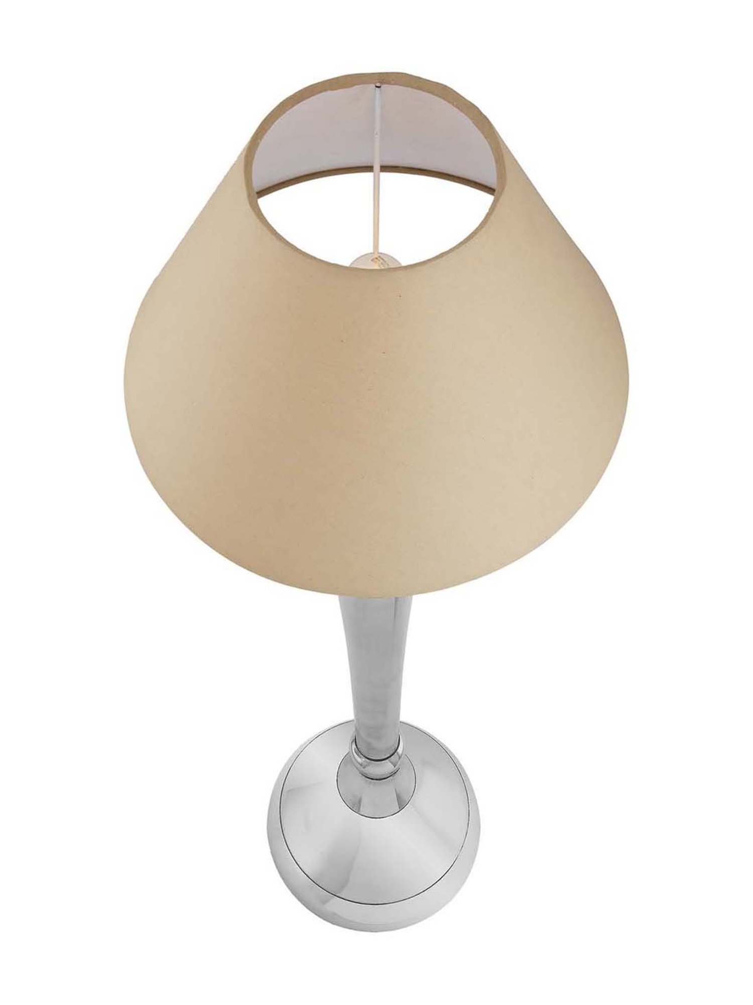 Homesake Silver Royal Ovoid Chrome Lamp with Golden Shade (Bulb Included) - Set of 1