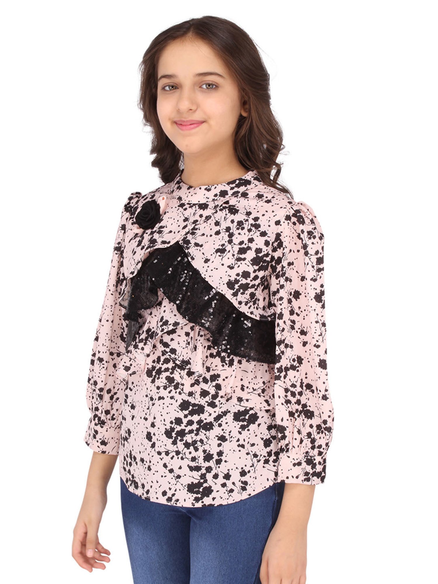 Cutecumber Kids Light Pink Printed Top