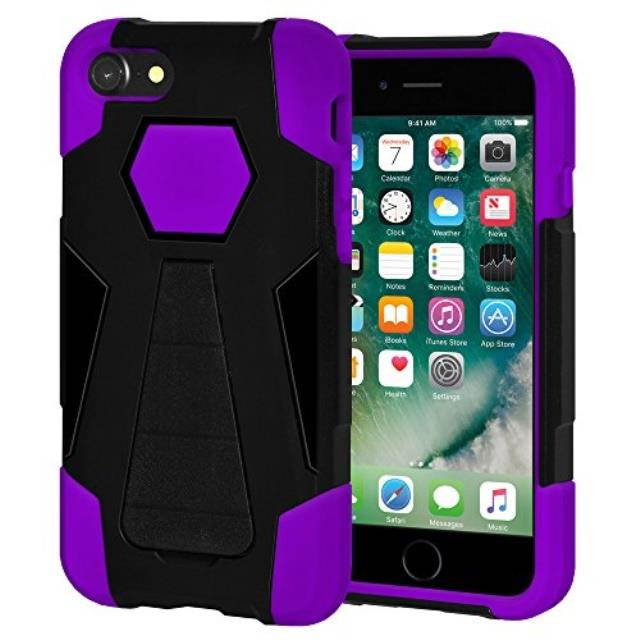 iPhone 7 Case Hybrid Impact Resistant Dual Layer Soft Cover Hard Shell Kick Stand Case for Apple iPhone 7
