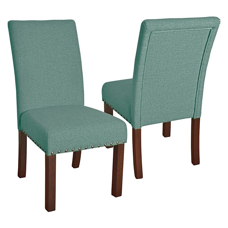 Set of 2 Kristin Tufted Dining Chair Aqua Textured - HomePop