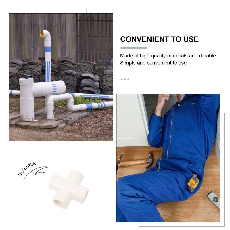 4pcs Pipe Fitting Premium High Quality Prime Durable Sturdy Pipe Fitting Adapter Pipe Connector for Tube Water Pipe