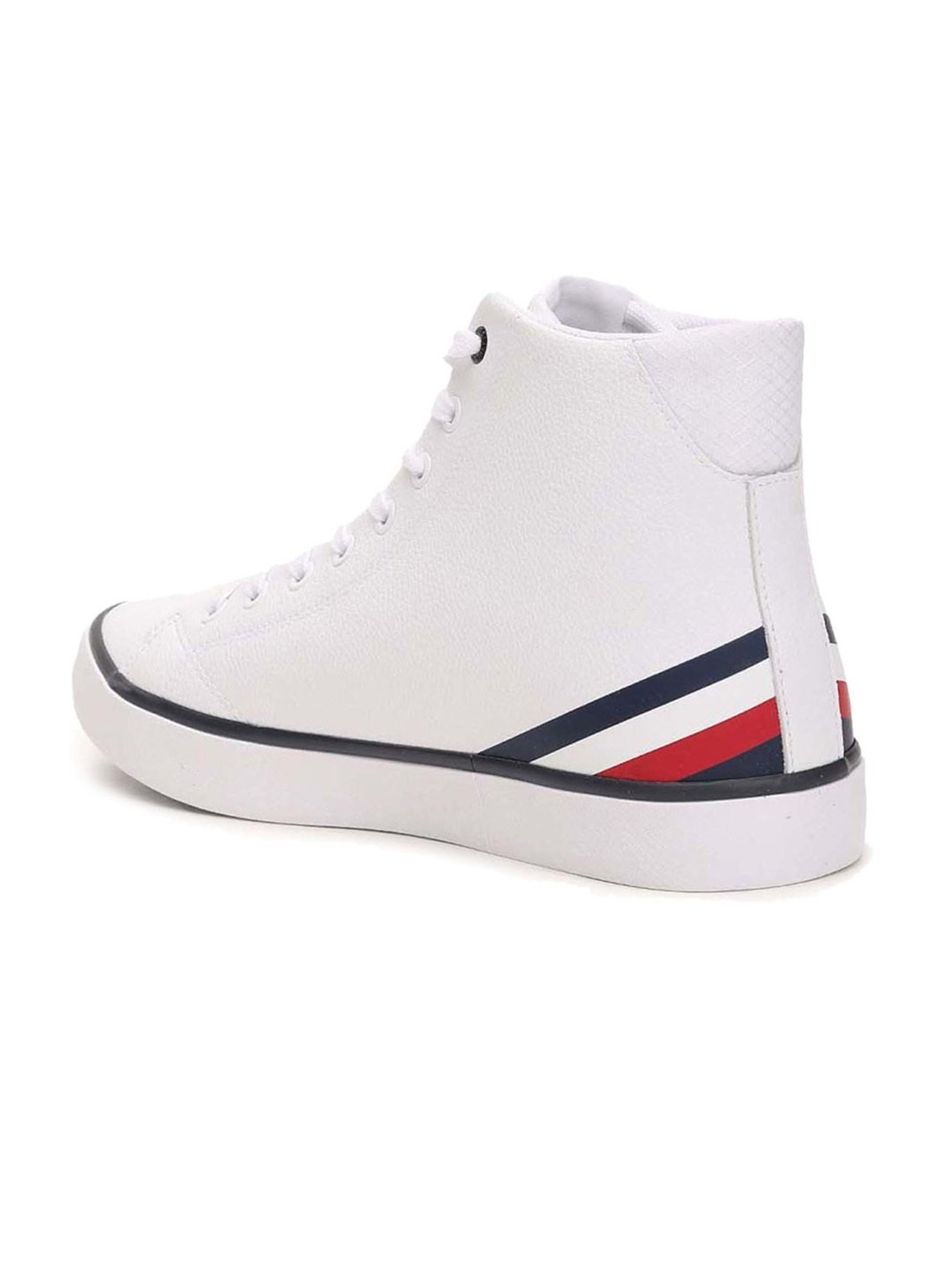 Tommy Hilfiger Men's White Ankle High Sneakers