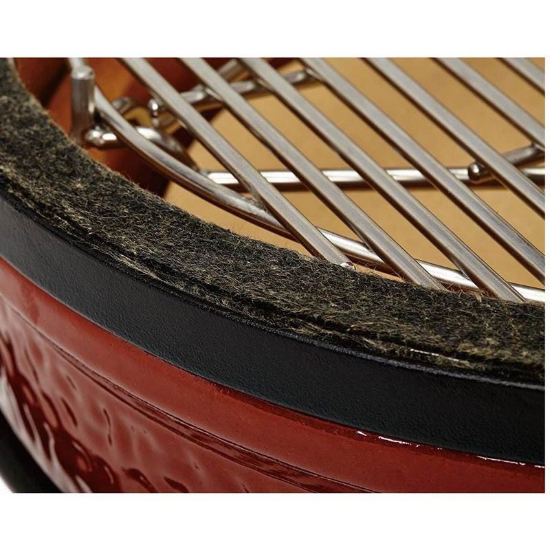 Kamado Joe Joe Jr. Portable Outdoor Ceramic Charcoal Grill & Sturdy Stand, Red