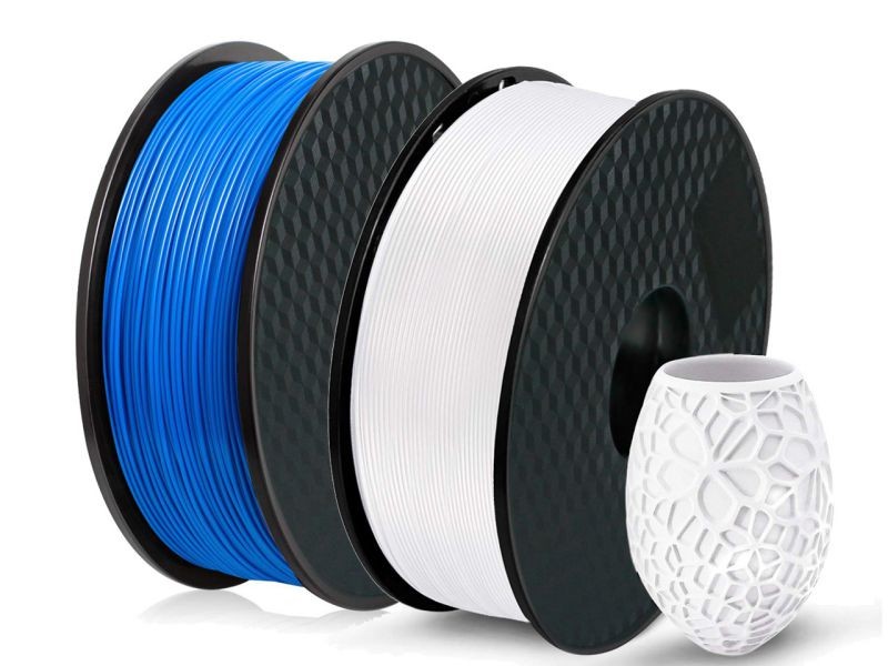 2 Pack PLA 3D Printer Filament 1.75mm, PLA Filament Bundl, Dimensional Accuracy +/- 0.02mm, 1kg Spool(2.2lbs) x 2, Fit Most FDM Printer(White+green - 2 Pack)