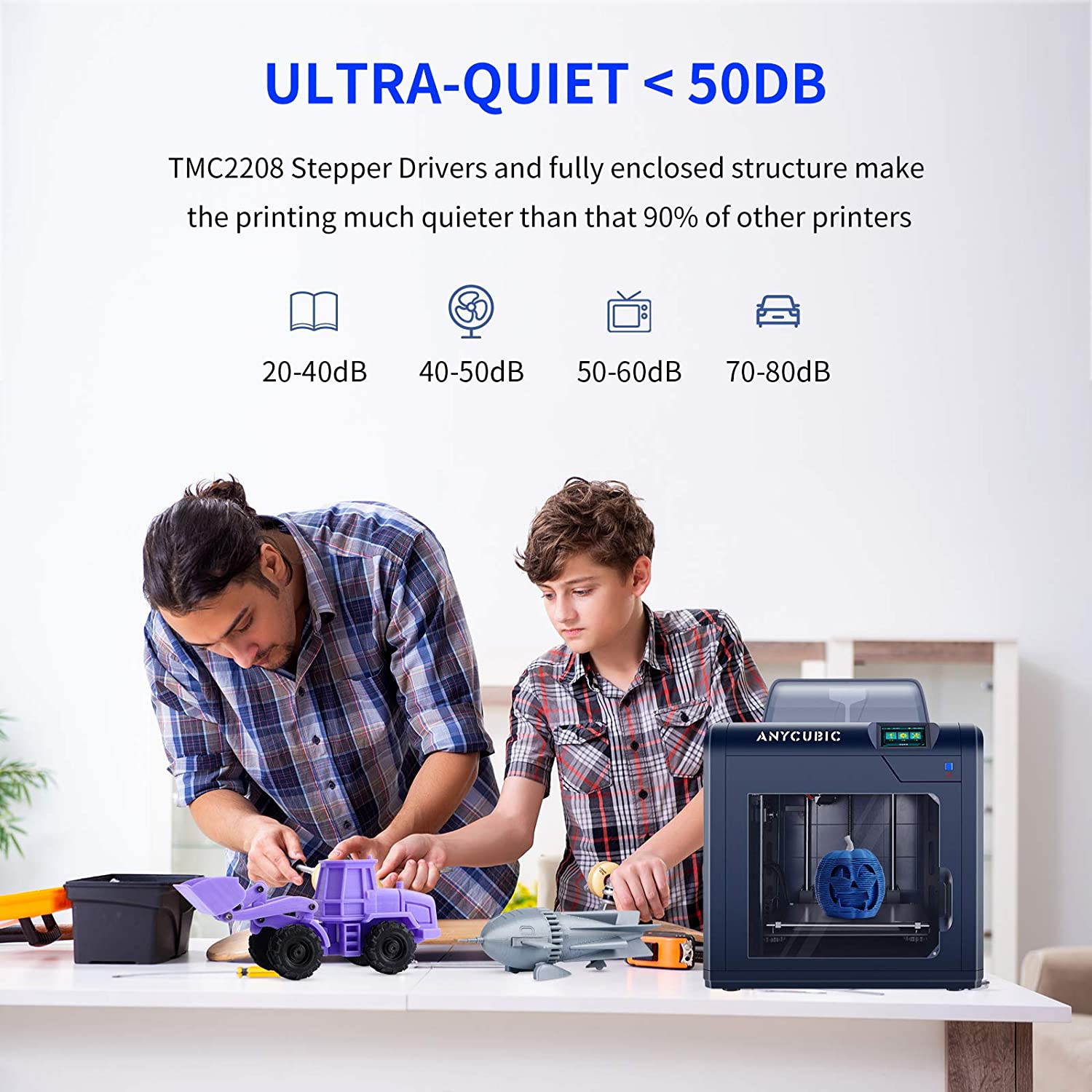 ANYCUBIC 3D Printer, 4Max Pro 2.0 Upgraded Metal FDM 3D Printer, Fully Enclosed, TFT Touchscreen, Ultra-Silent, Works with ABS/TPU/PLA/Hips Filament, 10.63''(L) x 8.27''(W) x 7.48''(H) Printing Size