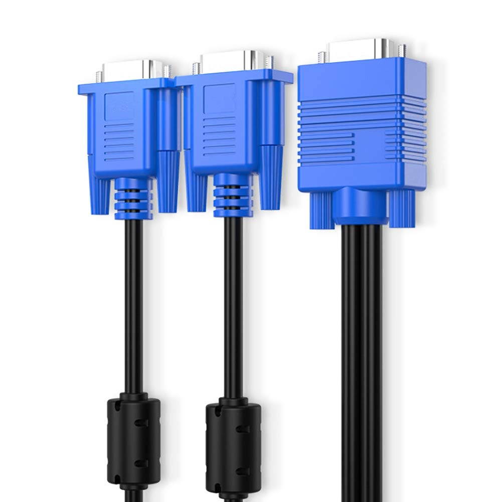 VGA SVGA HD Cable Male-to-Male Video Cable one-to-one Split Screen Supports 1080P Full HD Suitable for projectors HDTVs Monitors and More Devices 5.9ft