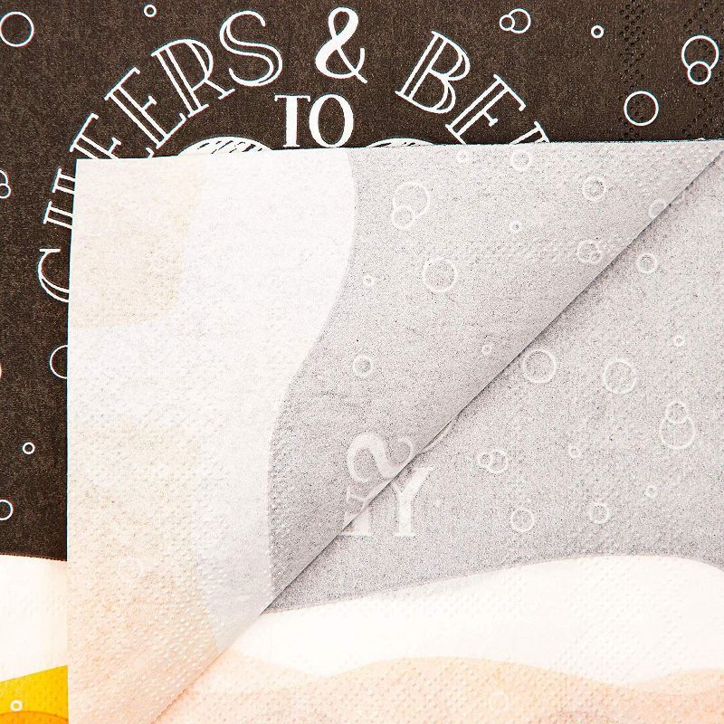 Sparkle and Bash 100Pcs Cheers Beers to 30 Years Disposable Paper Napkin 6.5" for Birthday Party D'ecor Supplies