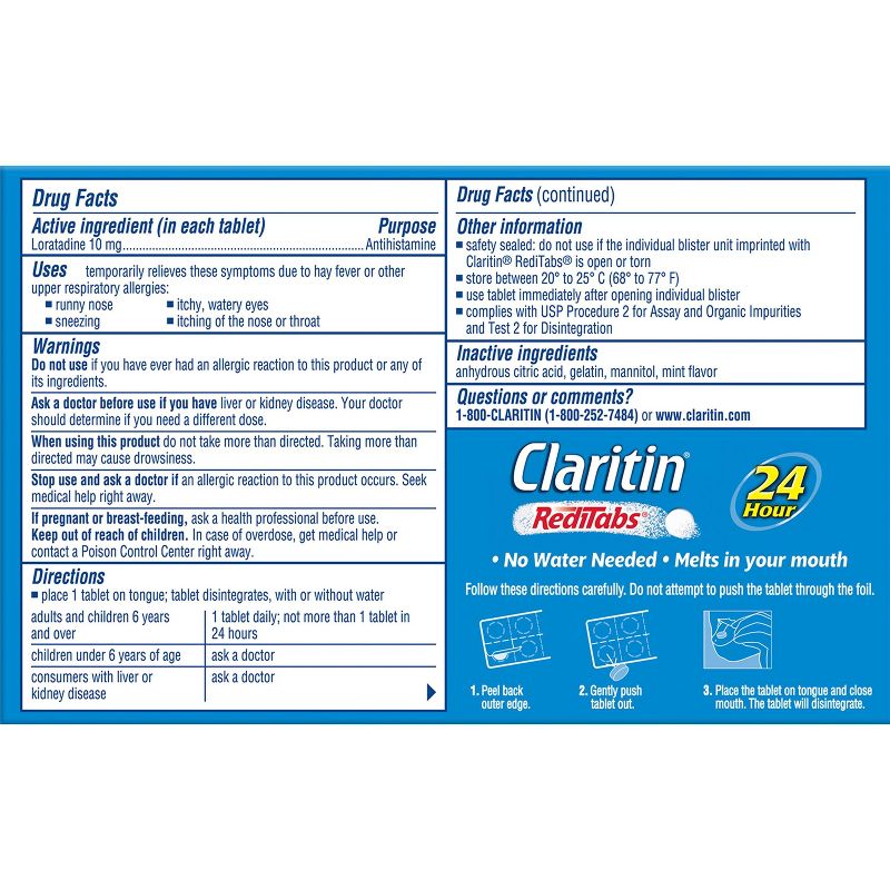 Claritin RediTabs 24 Hour Allergy Relief Dissolving Tablets - Loratadine - 30ct