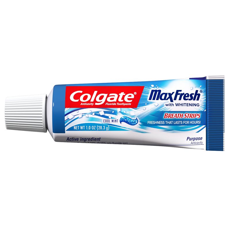 Colgate Max Fresh Whitening Toothpaste with Mini Breath Strips - Trial Size - 1oz