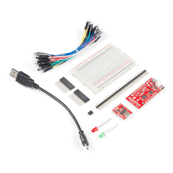 SparkFun ESP8266 Thing Starter Kit for Internet of Things WiFi Development Includes headers jumper wires breadboard Serial breakout Mico-B USB Cable and LEDs Use to Start a Project or Learn IoT