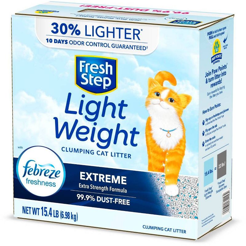 Fresh Step Lightweight Extreme Scented Litter with the Power of Febreze Clumping Cat Litter- 15.4lb