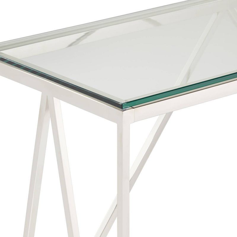 55 Downing Street Luxor 47 1/4" Wide Chrome and Glass Modern Console Table