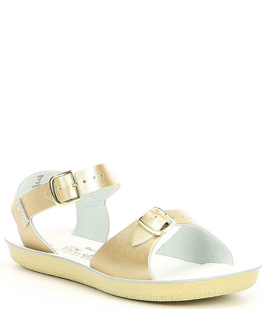 Saltwater Sandals by Hoy Girls' Sun-San Surfer Water Friendly Leather Sandals (Toddler)