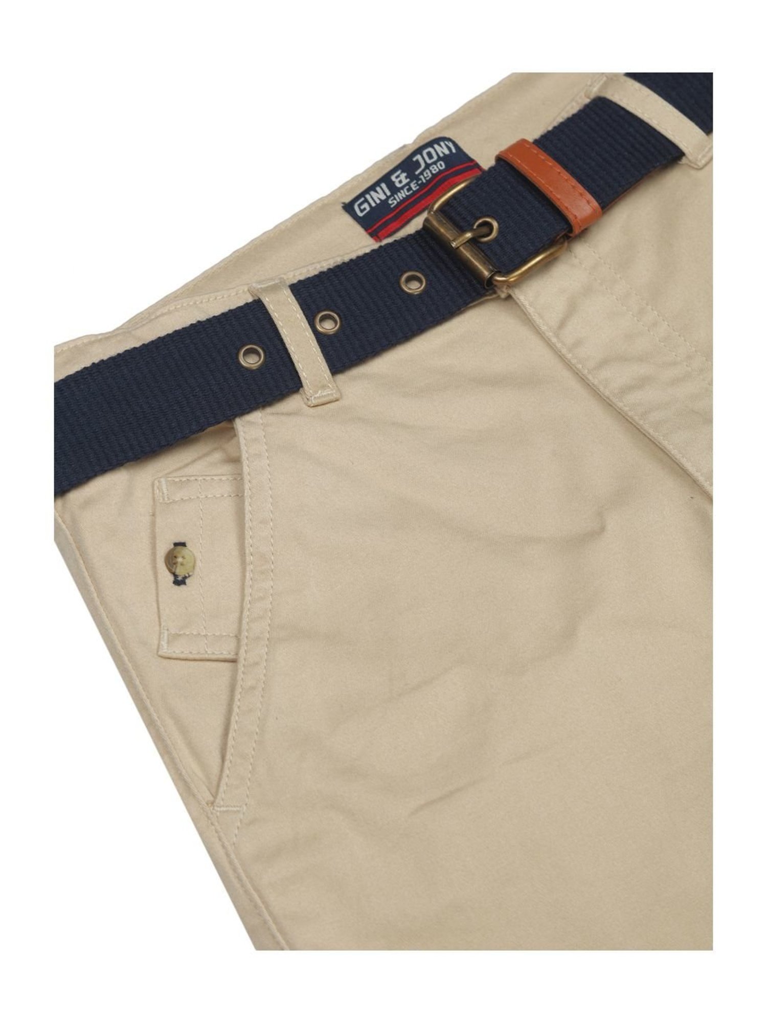 Gini & Jony Kids Beige Cotton Regular Fit Bermuda
