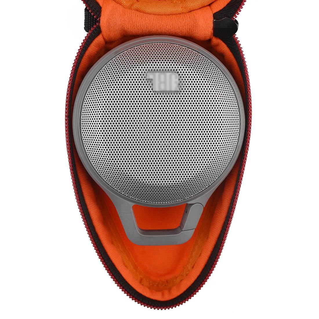 Geekria Carry Case for JBL Clip 2 Waterproof Portable speaker Portable Wireless Speakers, Clip2, Clip+, Clip Splashproof Protective Speaker Travel Bag with space for cable, charge, parts (Red PU)