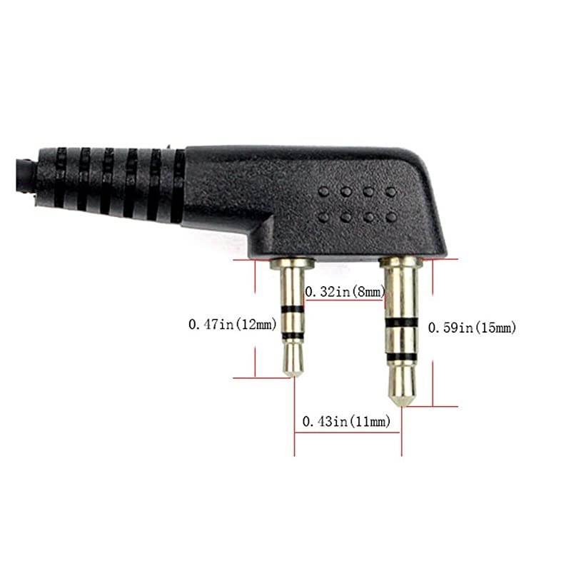 Walkie Talkies Headset 2 Pin D Shape Radio Earpiece with Mic for Baofeng UV5R  RT15 RT22 RT28 RT46 Kenwood TwoWay Radios 5 Pack