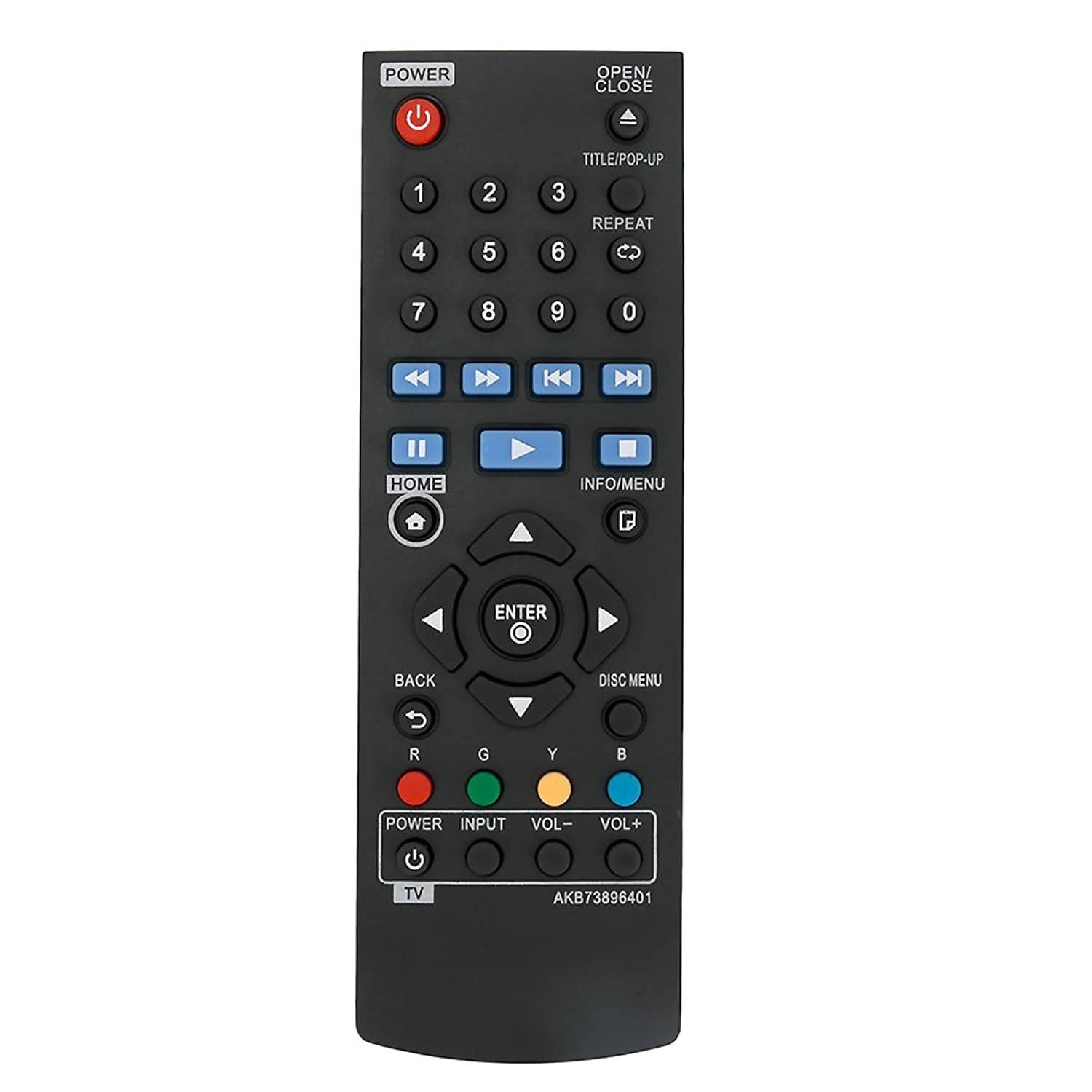 New AKB73896401 Replace Remote for LG BP340 BP135 BP335W BP300 BP240 BP255 BP240D BP250 BP125 BP125N BP145 bp155 BP165 BP240N BP255N BP155N BPM25 BPM34 BP350 Blu-Ray Disc DVD Player