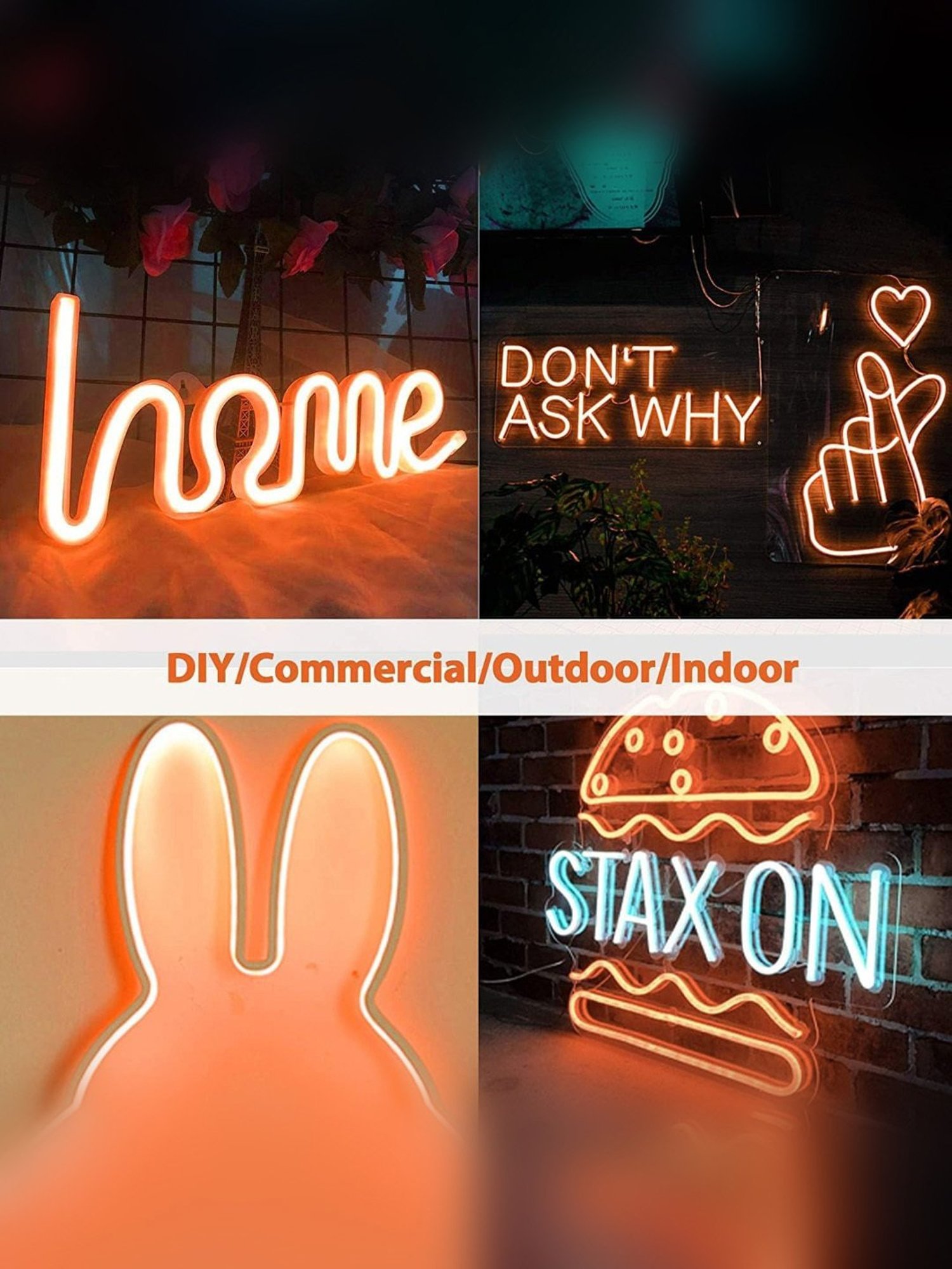 Xergy LED Neon Strip Lights 5Mtr, IP67 Waterproof Neon Rope Light for Home Decoration (Orange)