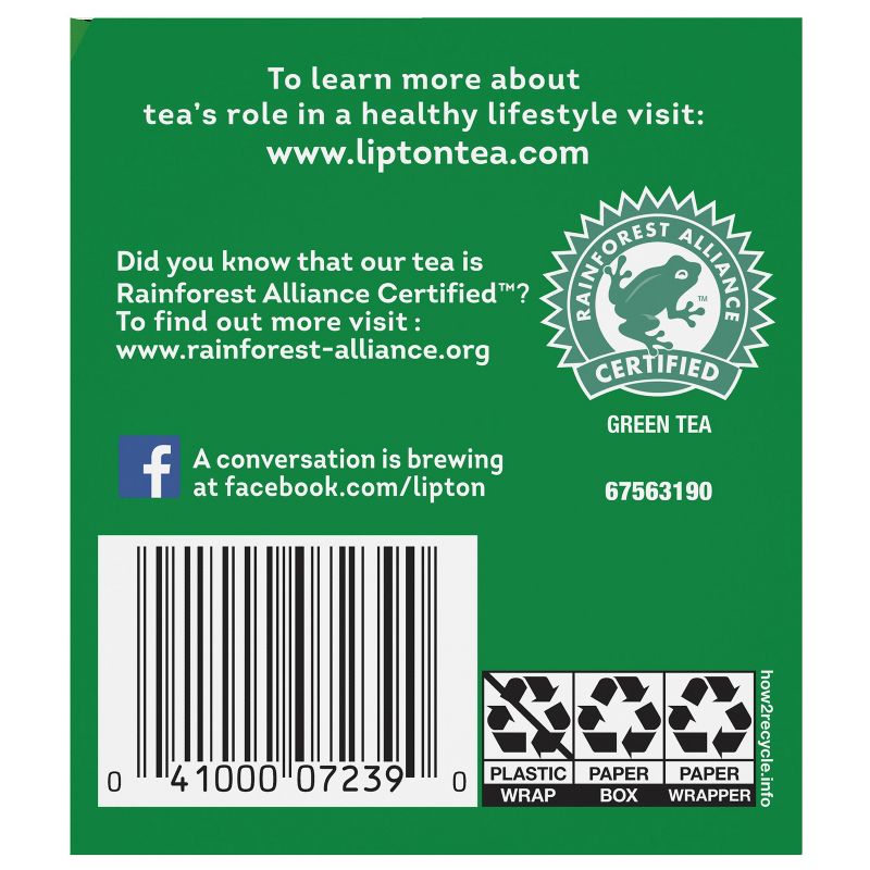 Lipton White Mangosteen Peach Green Tea Superfruit - 20ct