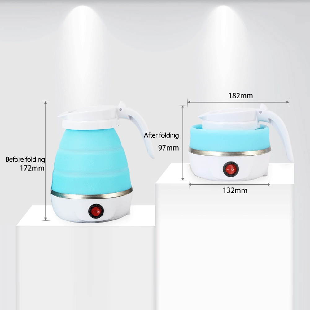 Mini Travel Winter Outdoor Portable Electric Kettle Foldable Kettles Food Grade Silicone Small Size Home Household Silicone Kettle Convenient Quick Multipurpose Utility Tool