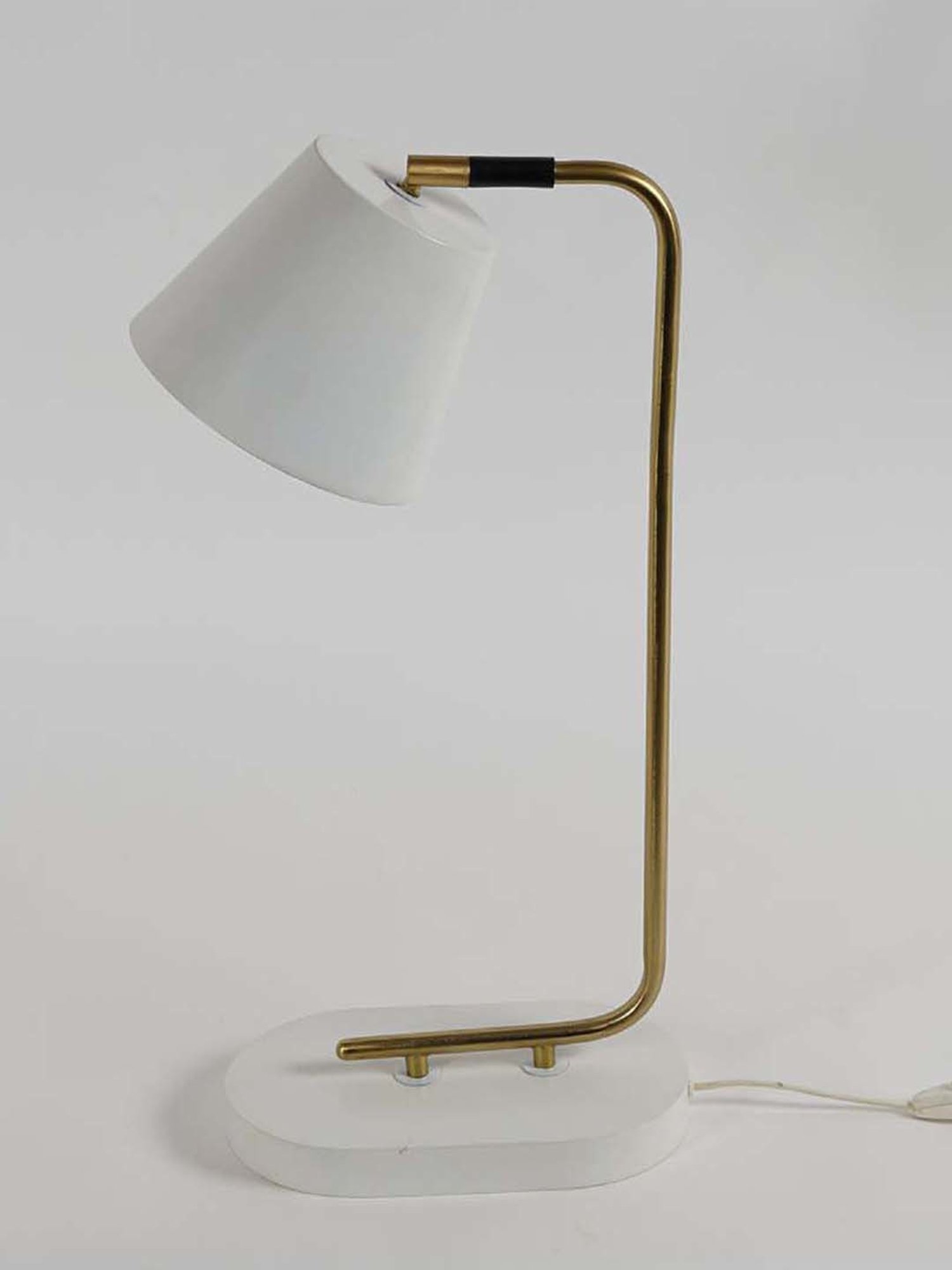 Kapoor Lamp Shades White & Brass Metal Cona Table Lamp