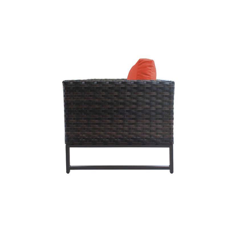 Barcelona 12pc Patio Sectional Seating Set with Cushions - Tangerine - TK Classics