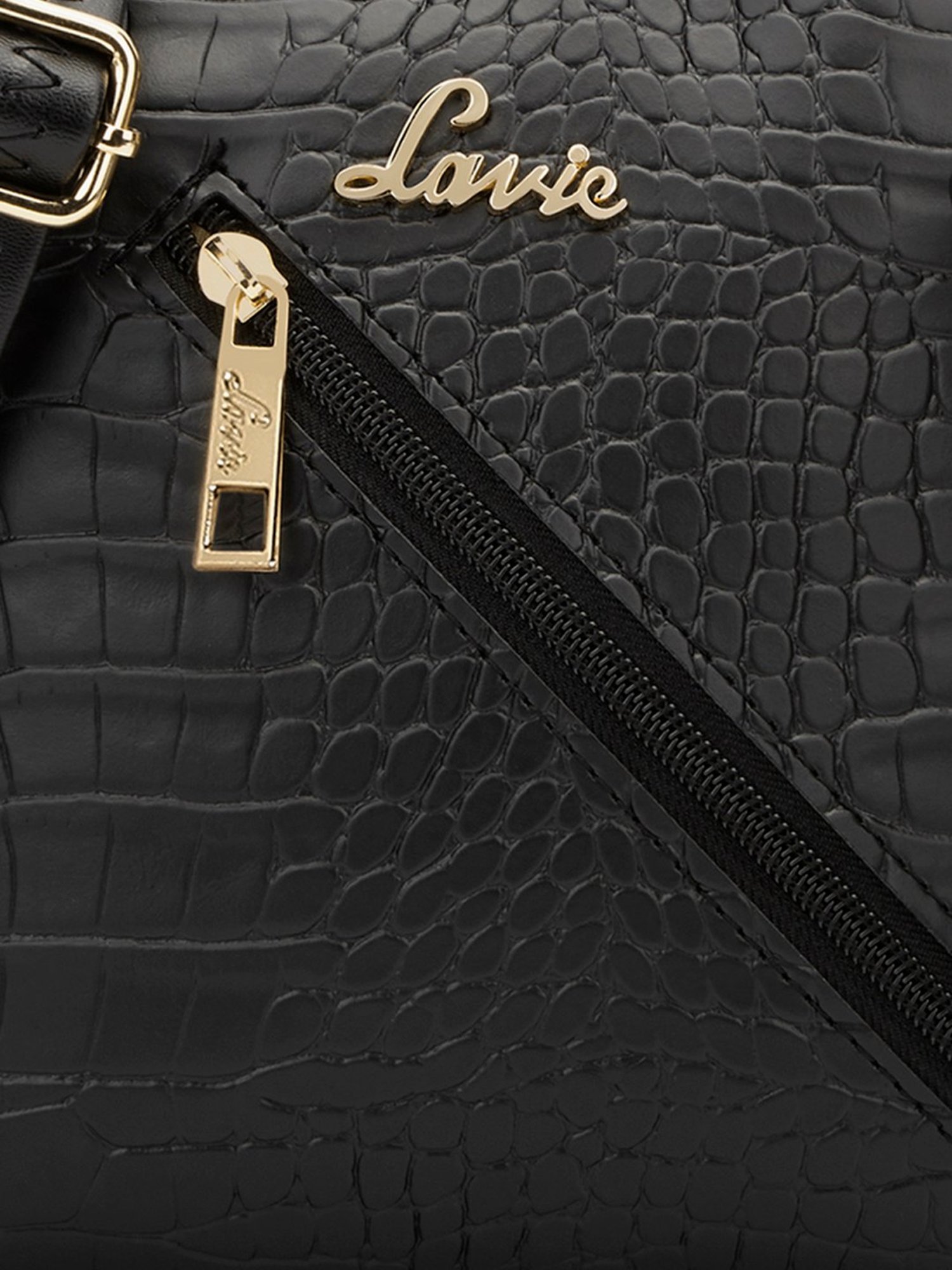 Lavie Black Textured Small Sling Handbag