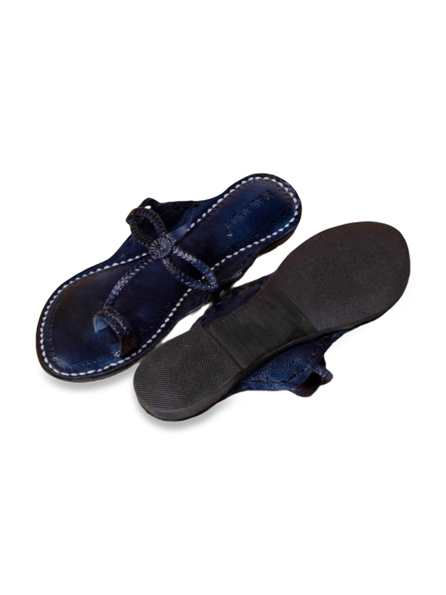 Kalapuri Women's Navy Kolhapuri Sandals