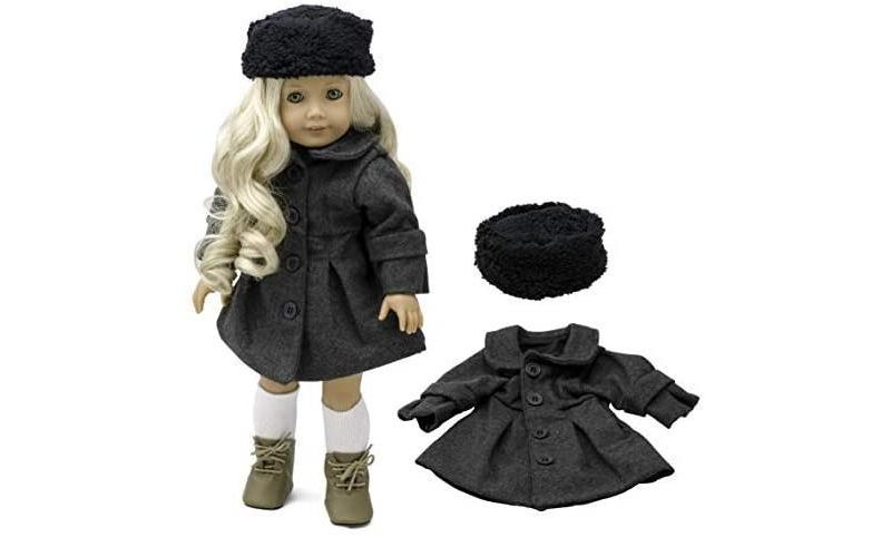 Dress Along Dolly Winter Coat Jacket & Hat Outfit for American Girl Doll