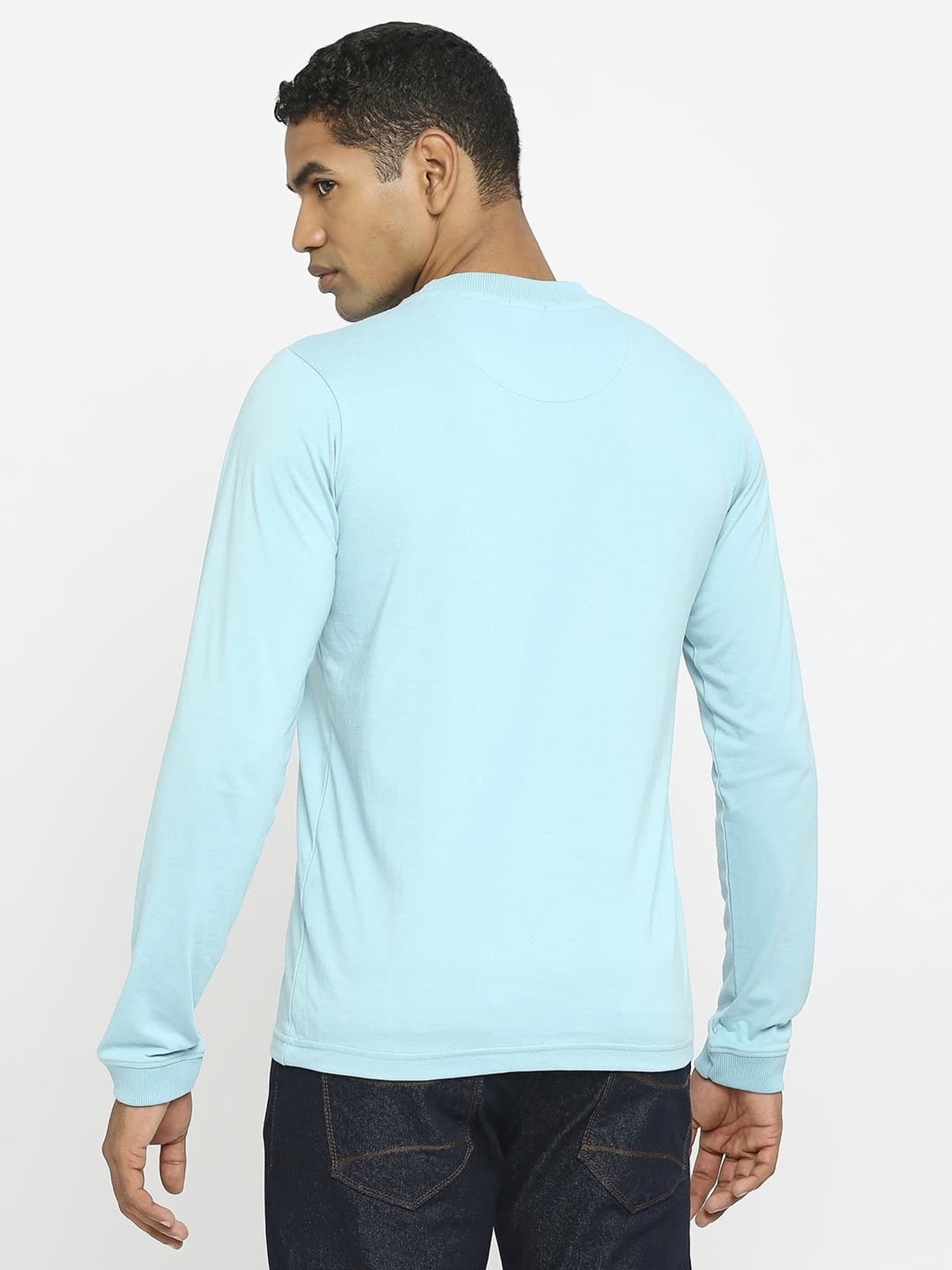 Basics Aqua Cotton Muscle Fit T-Shirt