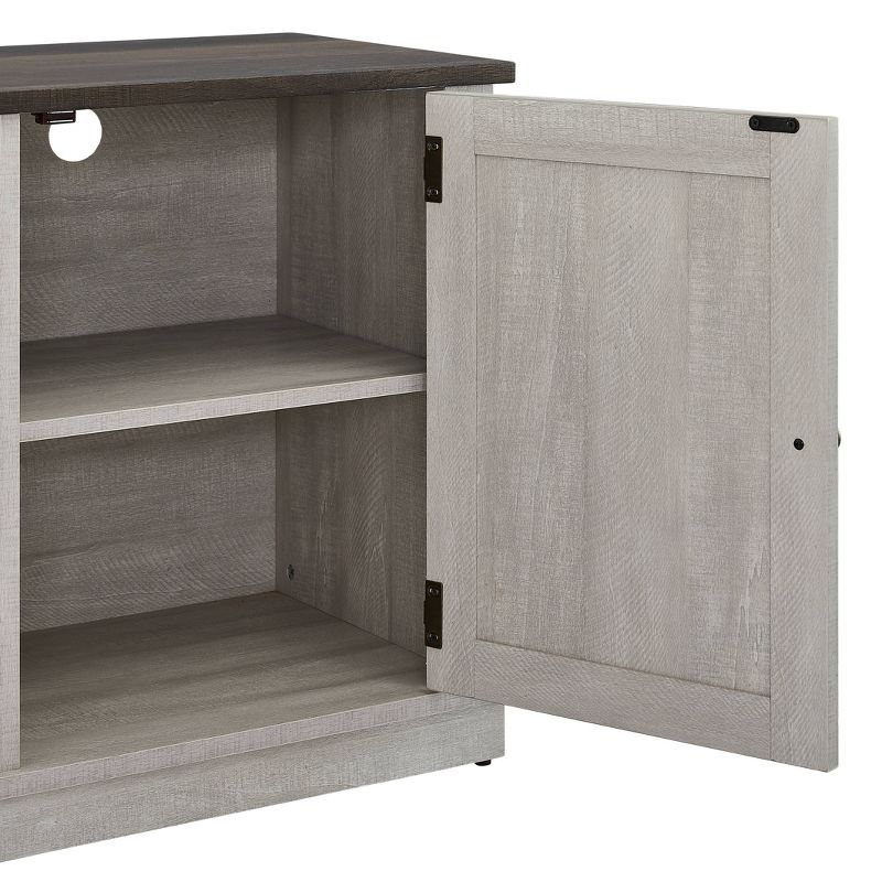 58" Dark Drift Wood Desktop TV Stand for TVs up to 64" Off White - Home Essentials