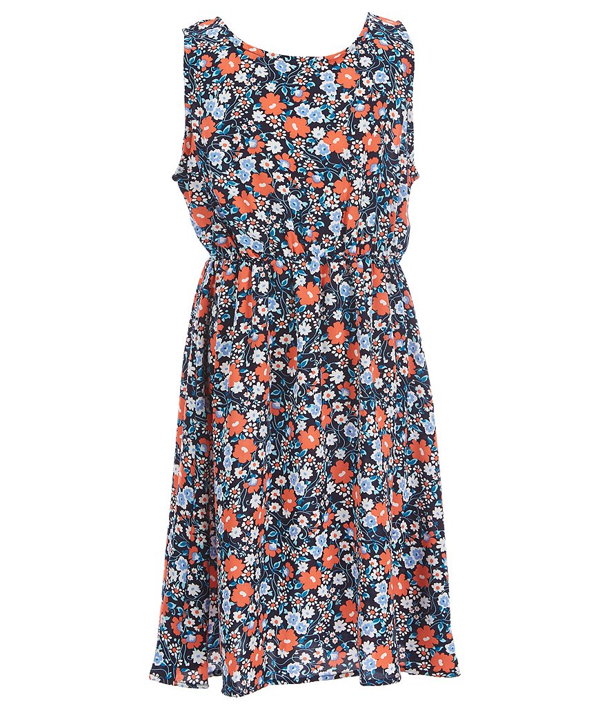 Mini Molly Big Girls 8-14 Cutout-Back Floral A-Line Dress