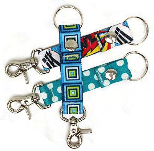Blueberry Polka Dot Blue/White - Handy Clip, Snap, & Ring Style Key Webbing Fob Keychain