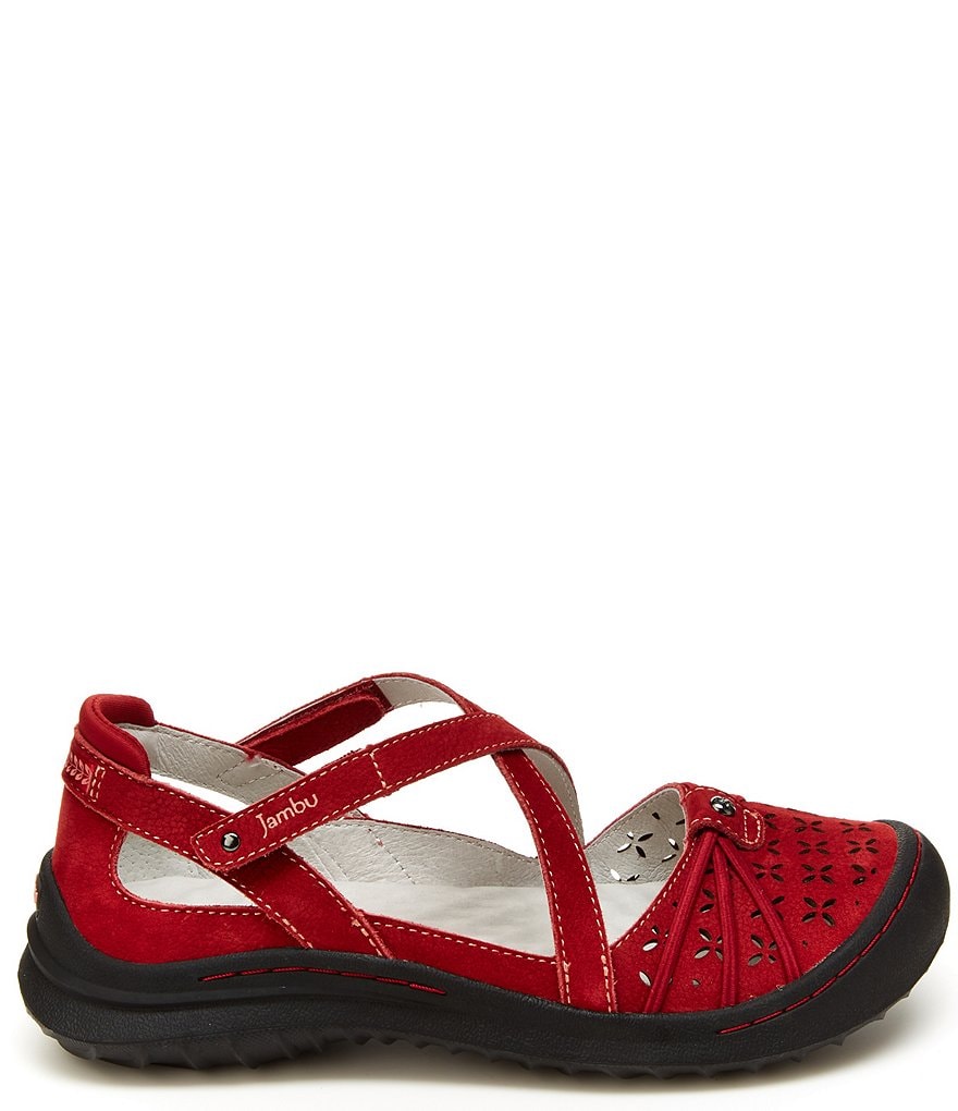 Jambu Pine Suede Cross Strap Mary Janes