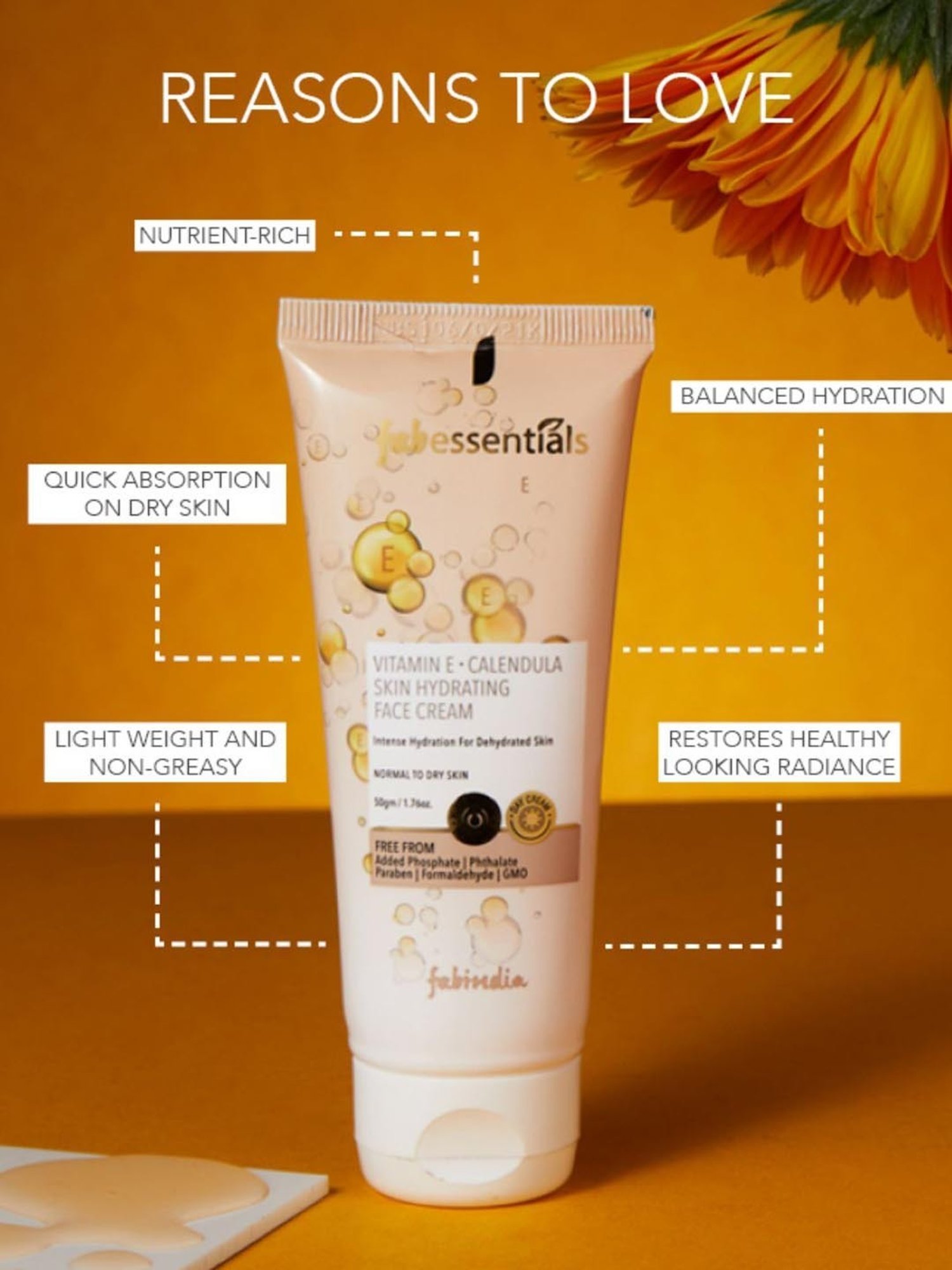 Fabessentials Vitamin E & Calendula Skin Hydrating Face Cream - 50 gm