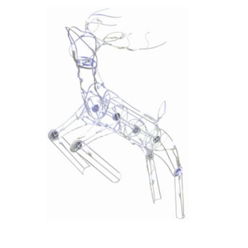 Brite Star 48" Winter Frost Pure White LED Animated Reindeer Christmas Yard Art Decoration