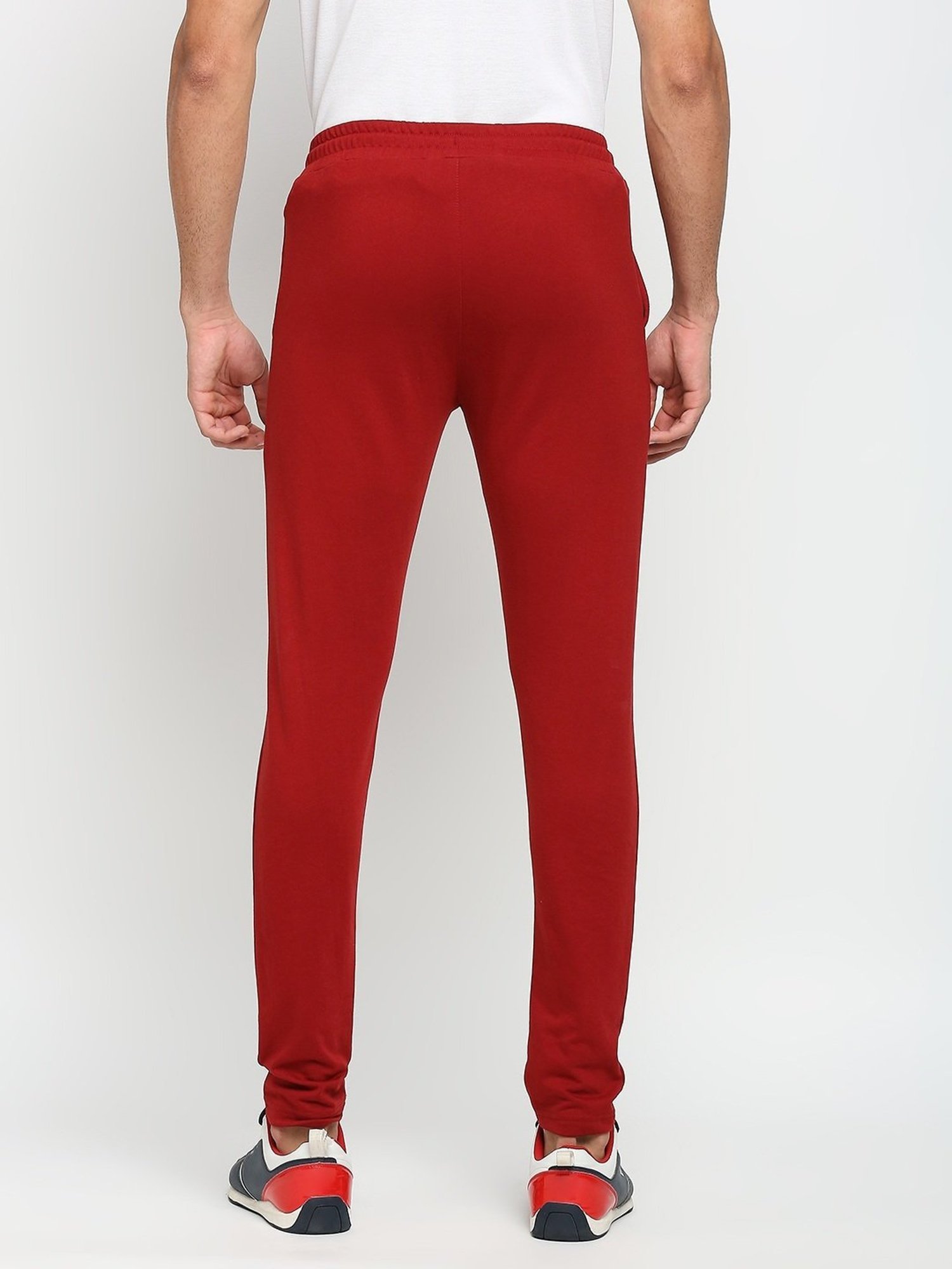 Fitz Maroon Slim Fit Trackpants