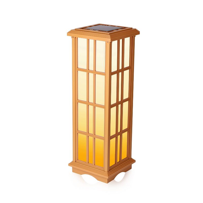 33.4" Solar Zen LED Outdoor Lantern White/Amber Light - Techko Maid