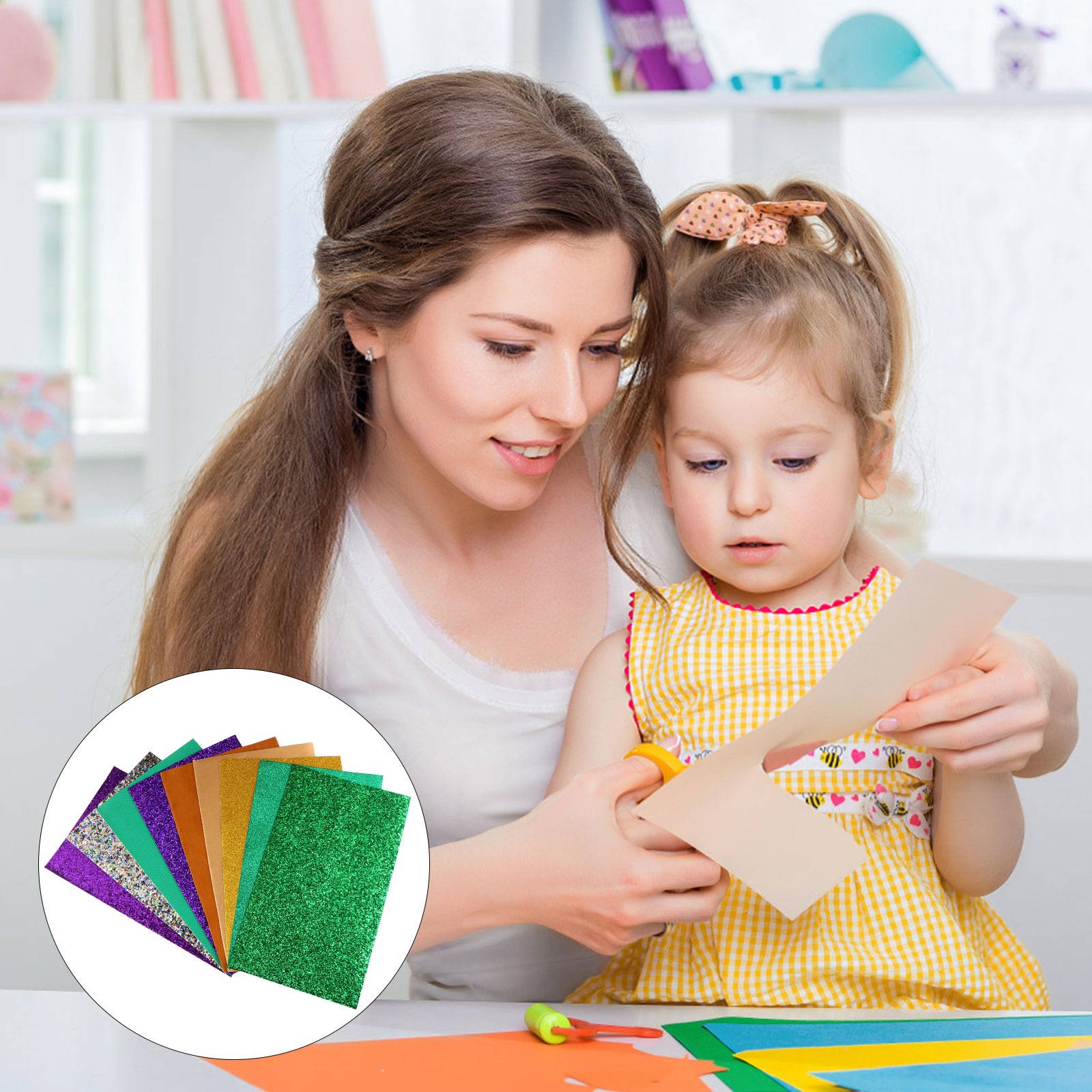 9pcs Carnival Decor Leather Fabric Sheets Glitter Printed Jewelry Making Sheets