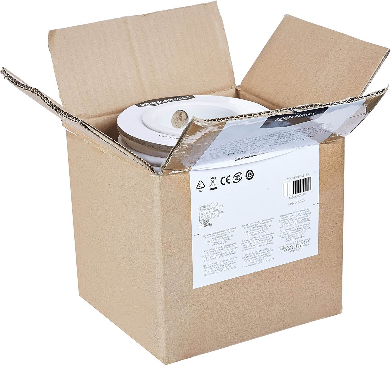 Amazon Basics Speaker Wire - 14-Gauge 99.9% Oxygen-Free Copper 100 Feet & Banana Plugs - 12 pairs