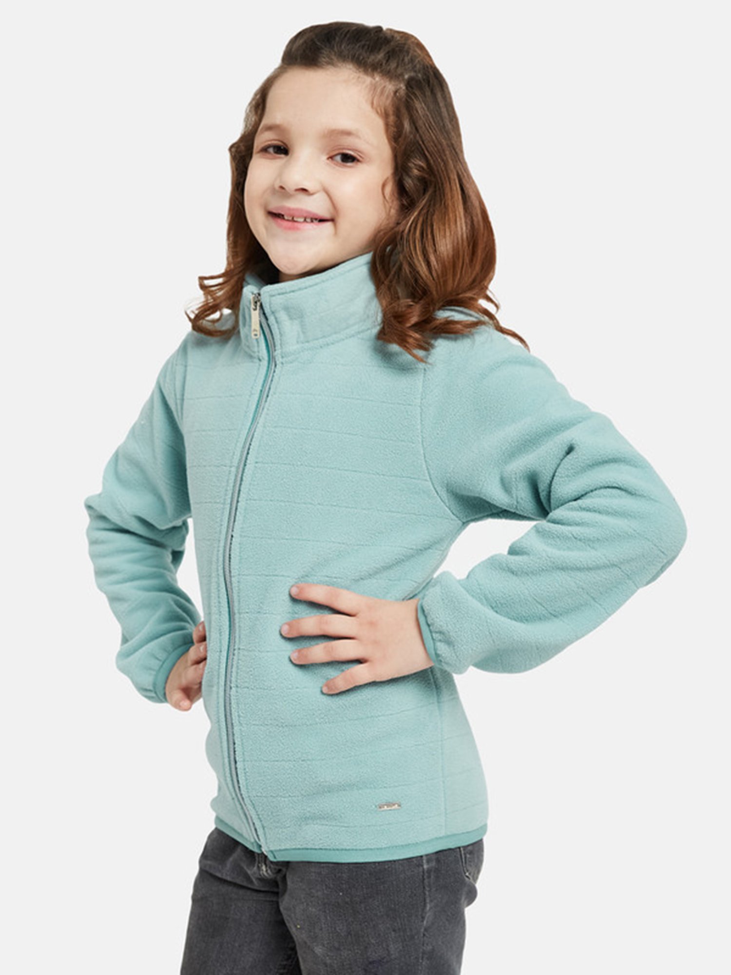 KIDS ONLY Blue Cotton Embroidered Full Sleeves Sweatshirt