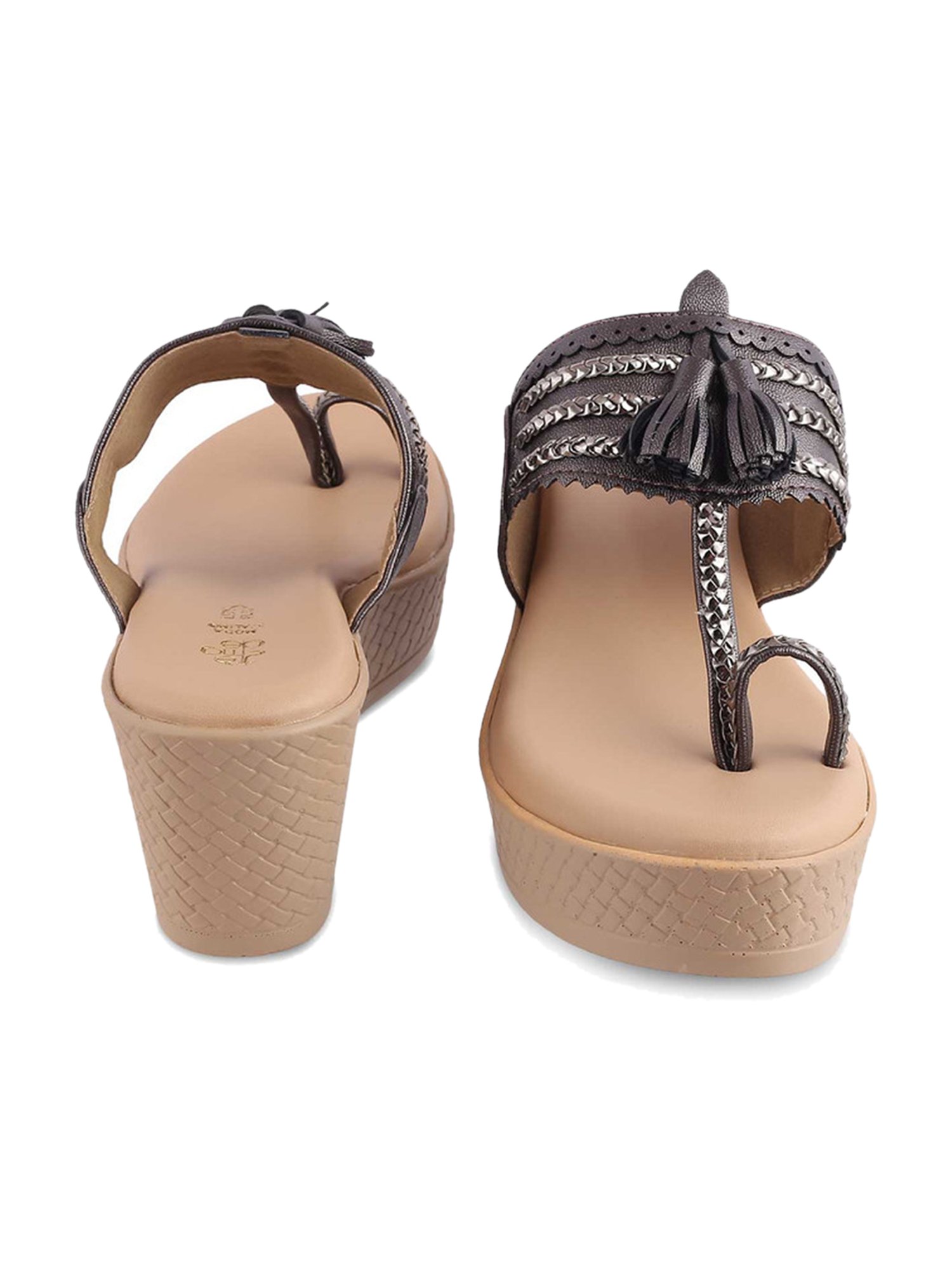 Tresmode Women's Pewter Toe Ring Wedges