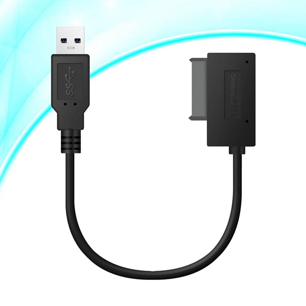 USB 3.0 To SATA II Adapter Cable USB 3.0 to 7+6 13 Pin Laptop DVD/ CD Optical Drive Data Transfer Cable for Windows 7/ 8/ Vista/ XP (Black)