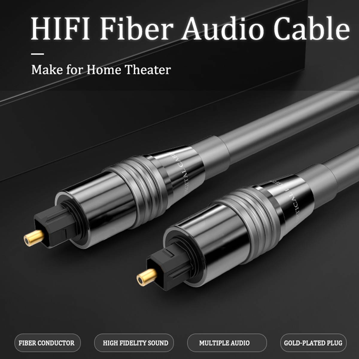 Choseal QS1104 Hifi Fiber Audio Cable Optical Fiber Toslink Male to Male Audio Cable Digital Audio Line Speaker Amplifier Connection - 1.5 M