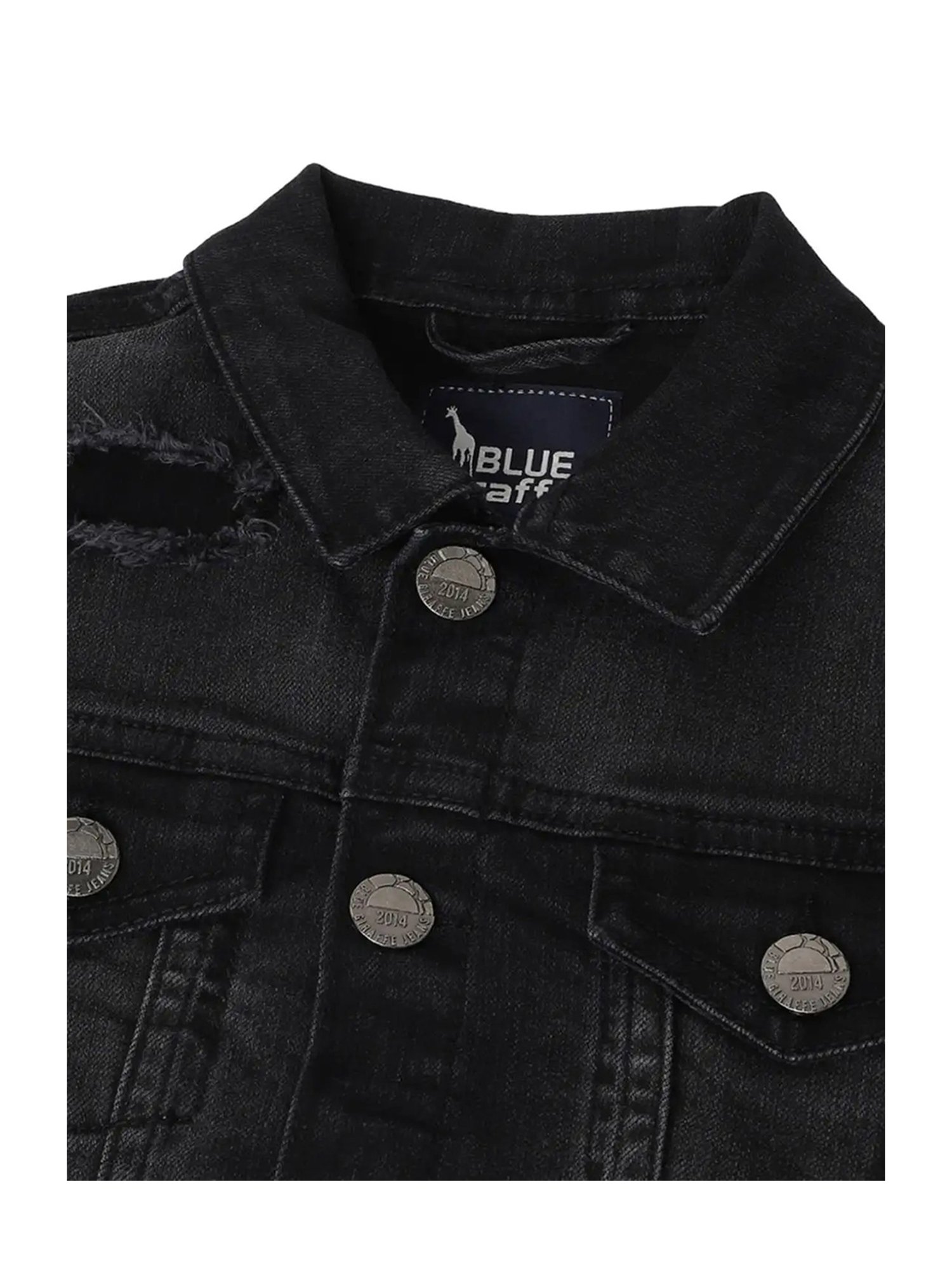 Blue Giraffe Kids Black Solid  Jacket