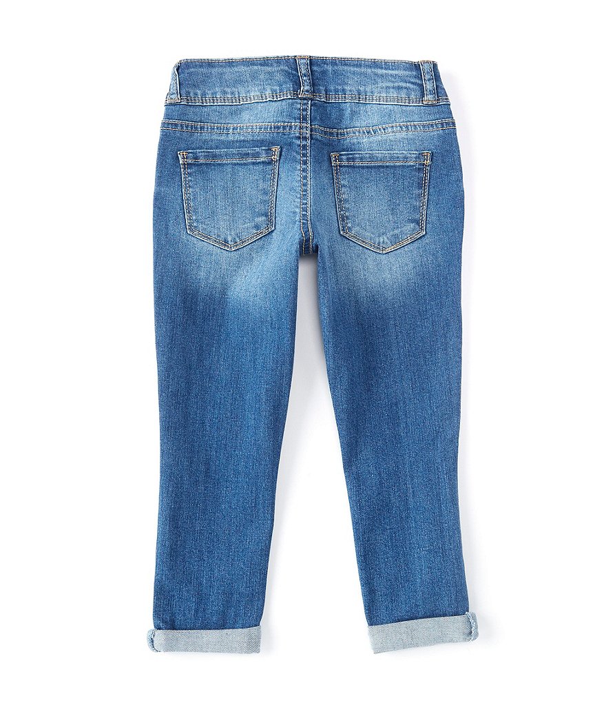 Hippie Girl Little Girls 4-6X REPREVE Double-Roll Cuff Destructed Skinny Jeans