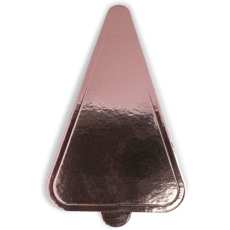 Sparkle and Bash 200 Pack Mini Cake Boards, Rose Gold Foil Triangle Dessert Bases (3 x 4.6 In)