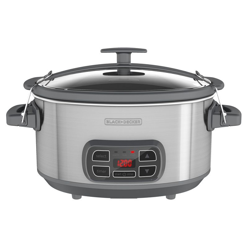 Crock-Pot SCCPVMC63SJ Multi Function Large 6 Quart Capacity 3-in-1 Home Food Cooker Convenient Kitchen Appliance, Stainless Steel