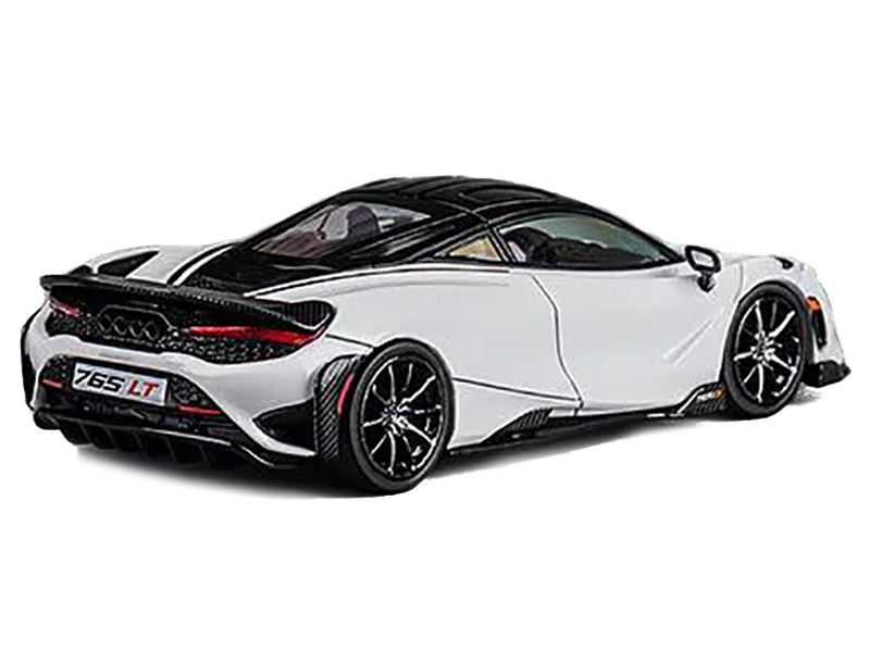 McLaren 765LT White with Black Top and Extra Wheels 1/64 Diecast Model Car by CM Models