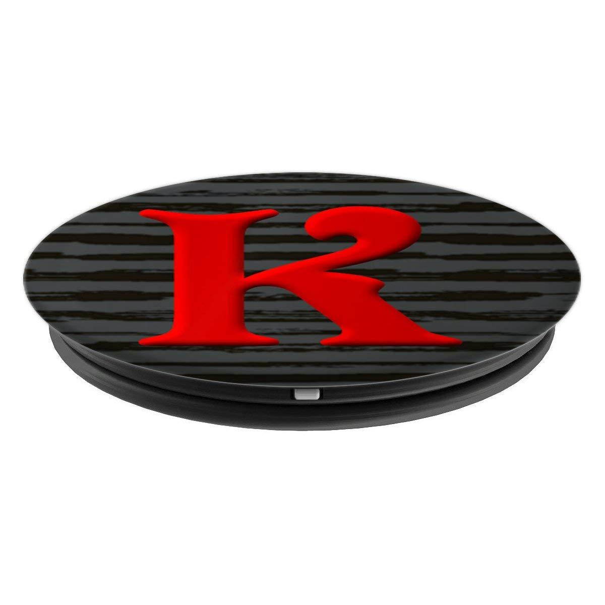 Initial K Monogram Alphabet Red Letter K Personalized PopSockets Grip and Stand for Phones and Tablets